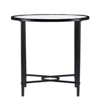 HomeRoots 25  Black And Clear Glass Oval End Table - 25x21x24.75