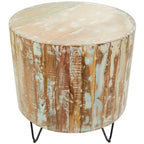 Mango Wood Handmade Distressed Coffee Table or Accent Table with Black Metal Hairpin Legs - Brown - Roche River Decor