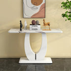 Modern Simple Glossy White Rectangular Counter Bar Table 47.24  x 18.11  x 29.52  For Living Room Bedroom Bedside Entrance House