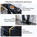 Modern Simple Glossy White Rectangular Counter Bar Table 47.24  x 18.11  x 29.52  For Living Room Bedroom Bedside Entrance House