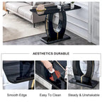 Modern Simple Glossy White Rectangular Counter Bar Table 47.24  x 18.11  x 29.52  For Living Room Bedroom Bedside Entrance House