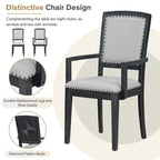 9 Pieces Extendable Dining Table Set with 24inch Removable Leaf , 6 Upholstered Armless Dining Chairs and 2 Padded Arm Chairs