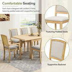 9 Pieces Extendable Dining Table Set with 24inch Removable Leaf , 6 Upholstered Armless Dining Chairs and 2 Padded Arm Chairs