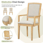 9 Pieces Extendable Dining Table Set with 24inch Removable Leaf , 6 Upholstered Armless Dining Chairs and 2 Padded Arm Chairs