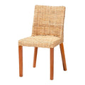 bali & pari Rowen Bohemian Light Honey Kubu Rattan and Mahogany Wood Dining Chair