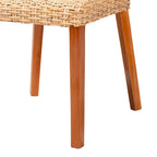 bali & pari Rowen Bohemian Light Honey Kubu Rattan and Mahogany Wood Dining Chair
