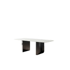 Lesly White 62.99 in. With Black Pedestal Dining Table (6 Seats) - 62.99 D31.49 W29.52 H