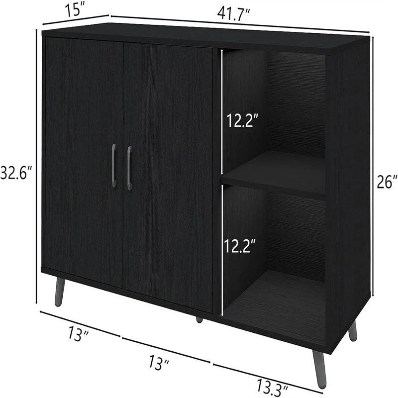 Kitchen Sideboard with 2 Door 2 Shelves - 15 D x 41.7 W x 32.6 H