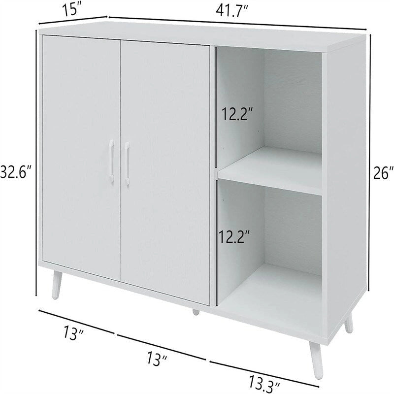 Kitchen Sideboard with 2 Door 2 Shelves - 15 D x 41.7 W x 32.6 H