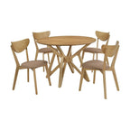 Carson Light Walnut 5-piece Solid Wood Dining Set