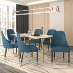 Allure Dining Chairs with Fabric/Leather Seat and Black Oak Wood Legs by LeisureMod