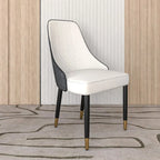 Allure Dining Chairs with Fabric/Leather Seat and Black Oak Wood Legs by LeisureMod