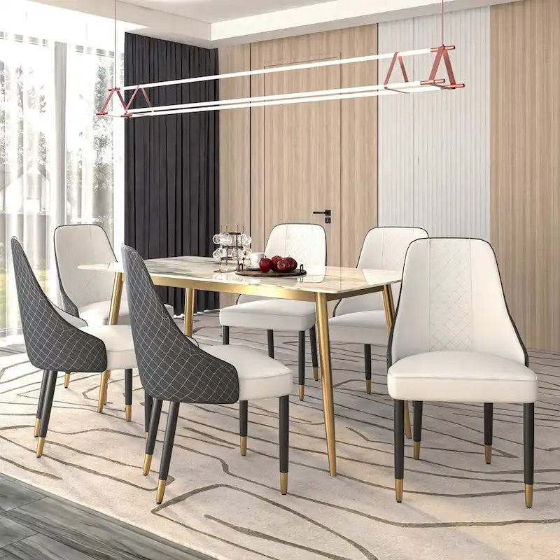 Allure Dining Chairs with Fabric/Leather Seat and Black Oak Wood Legs by LeisureMod