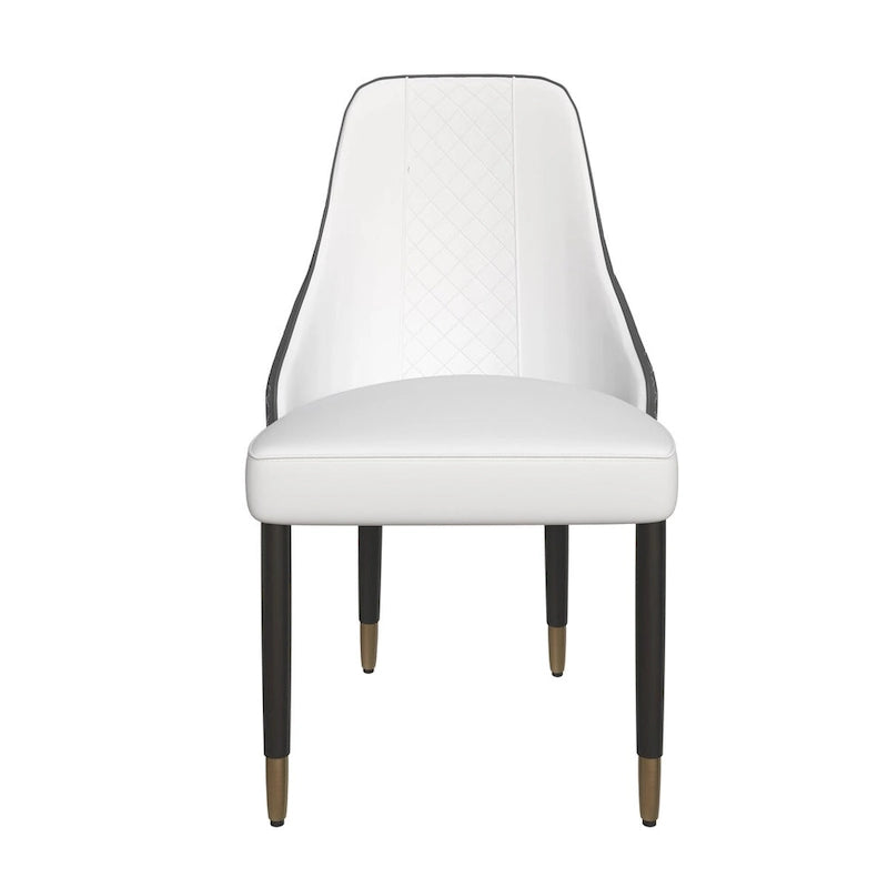 Allure Dining Chairs with Fabric/Leather Seat and Black Oak Wood Legs by LeisureMod