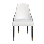 Allure Dining Chairs with Fabric/Leather Seat and Black Oak Wood Legs by LeisureMod