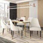 Allure Dining Chairs with Fabric/Leather Seat and Black Oak Wood Legs by LeisureMod