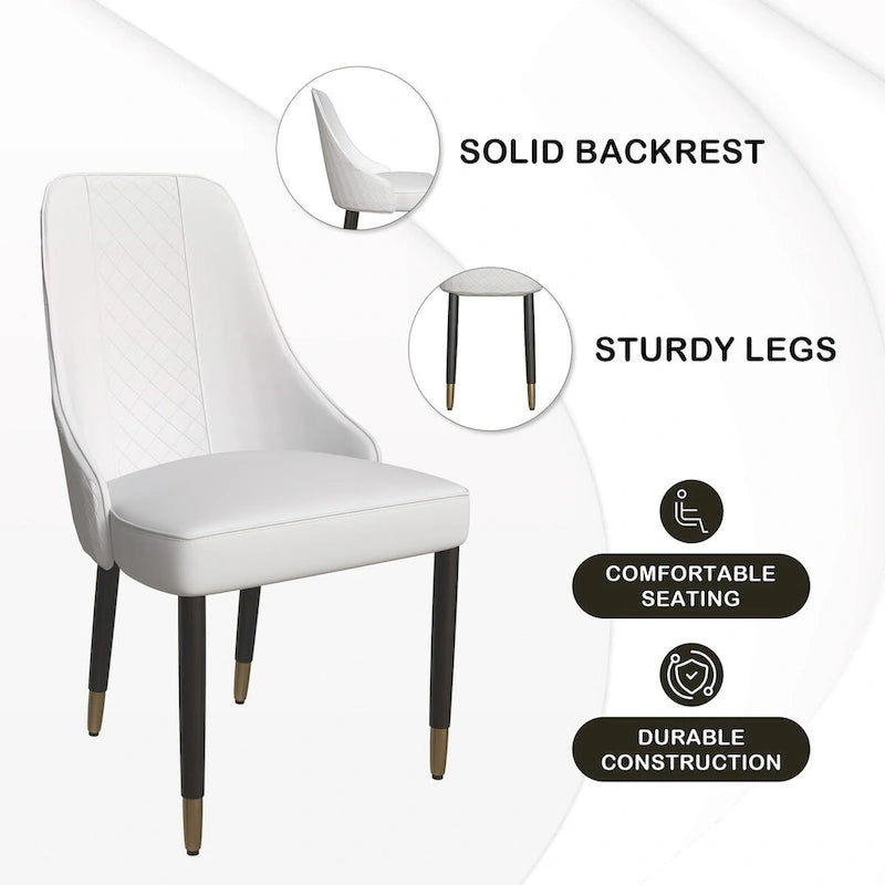 Allure Dining Chairs with Fabric/Leather Seat and Black Oak Wood Legs by LeisureMod