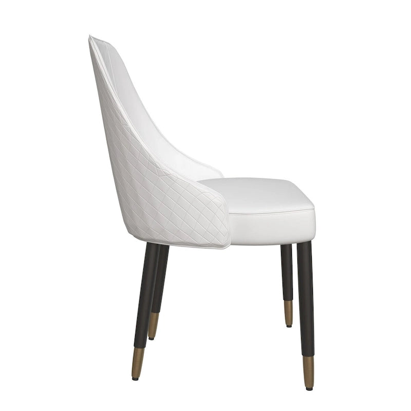 Allure Dining Chairs with Fabric/Leather Seat and Black Oak Wood Legs by LeisureMod