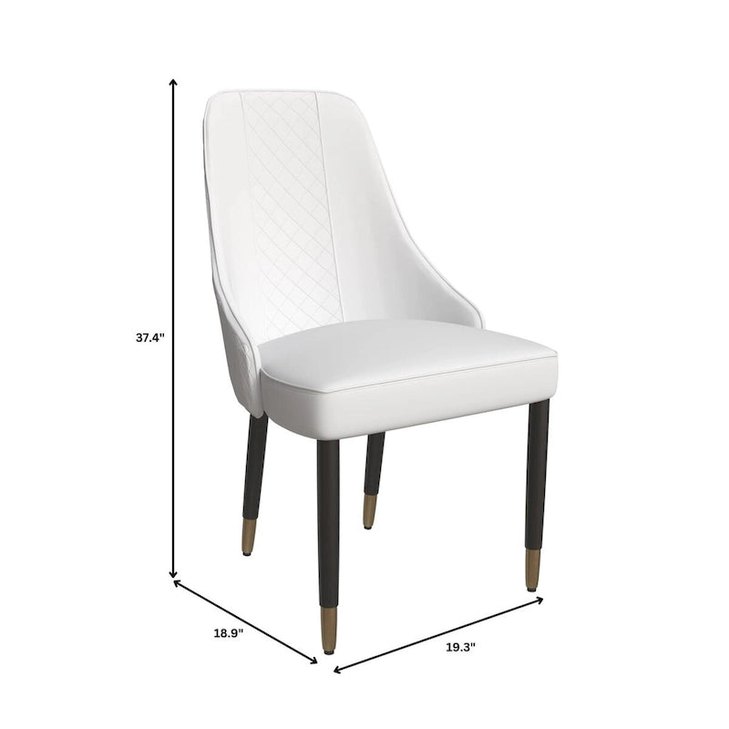 Allure Dining Chairs with Fabric/Leather Seat and Black Oak Wood Legs by LeisureMod