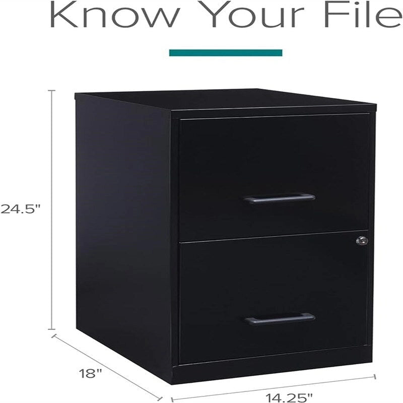 8 Deep 2-Drawer File Cabinet - 14.5 D x 18 W x 25 H