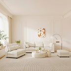 SUGIFT 5 Piece Versatile Linen Fabric Modular Sectional Sofa Set