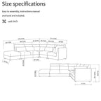 SUGIFT 5 Piece Versatile Linen Fabric Modular Sectional Sofa Set