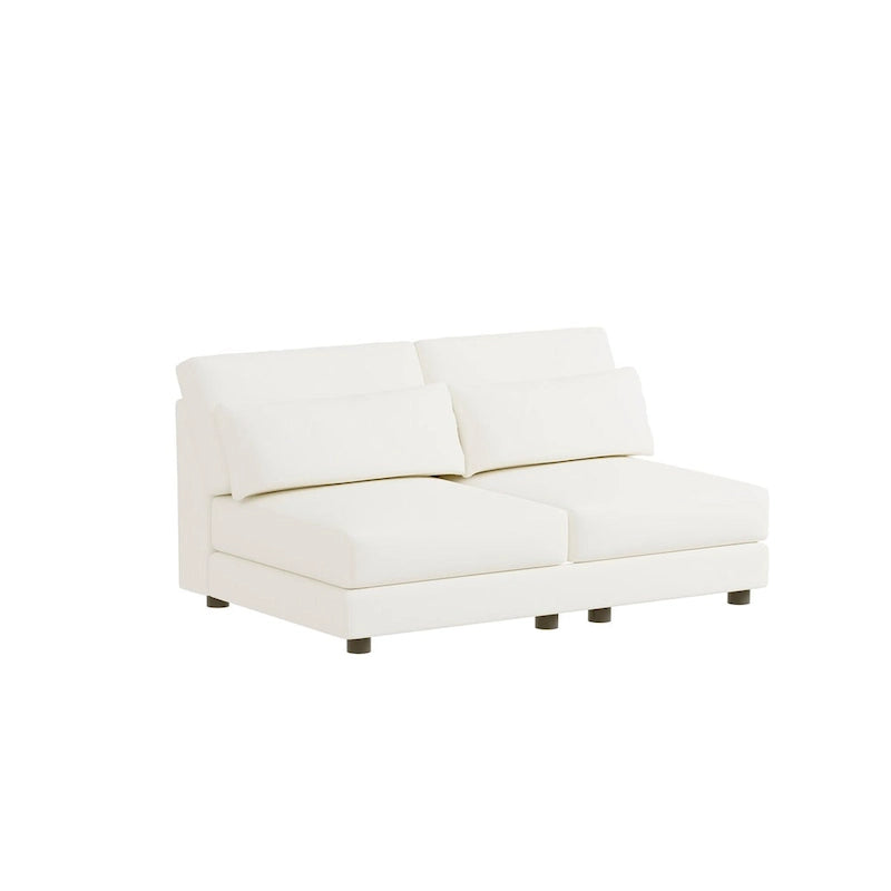 SUGIFT 5 Piece Versatile Linen Fabric Modular Sectional Sofa Set