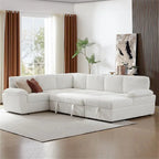 Oversized Modular Corduroy Upholstered Storage Sectional Sofa