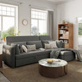 98.43  Modern Minimalist  L  Shape Sofa BedAnti-scratch and Water-proof, Solid Wood Frame