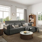 98.43  Modern Minimalist  L  Shape Sofa BedAnti-scratch and Water-proof, Solid Wood Frame