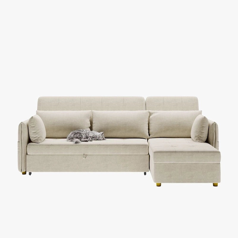 98.43  Modern Minimalist  L  Shape Sofa BedAnti-scratch and Water-proof, Solid Wood Frame