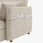 98.43  Modern Minimalist  L  Shape Sofa BedAnti-scratch and Water-proof, Solid Wood Frame