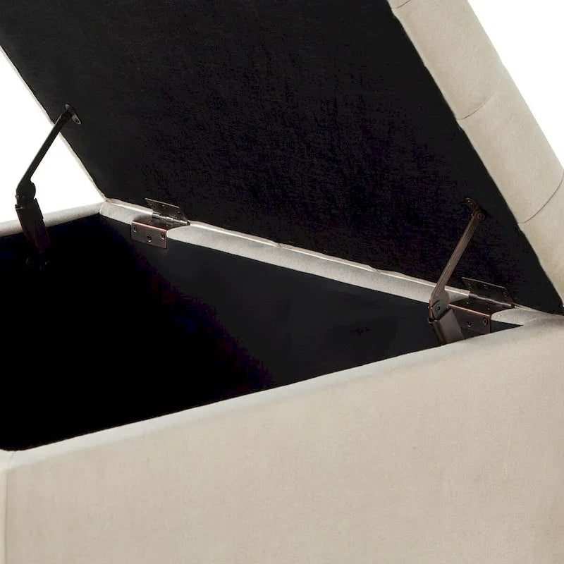 Large Square Storage Ottoman Upholstered Button Tufted Coffee Table - 30 W x 30 D x 18 H.