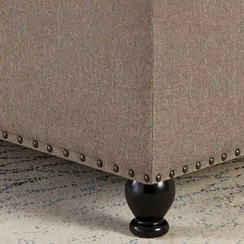 Large Square Storage Ottoman Upholstered Button Tufted Coffee Table - 30 W x 30 D x 18 H.