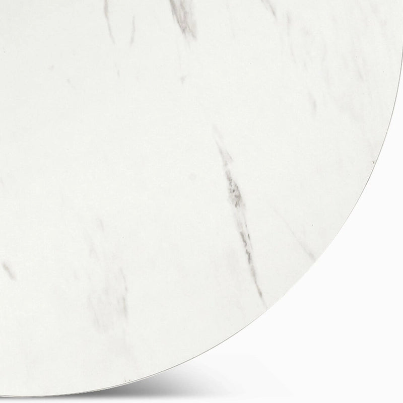 Moasis 2-Tier Round End Side Table Faux Marble Top for Living Room