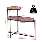 2-tier Modern Round End Table with Wood Storage Shelf