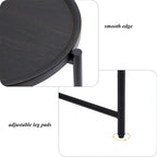 2-tier Modern Round End Table with Wood Storage Shelf