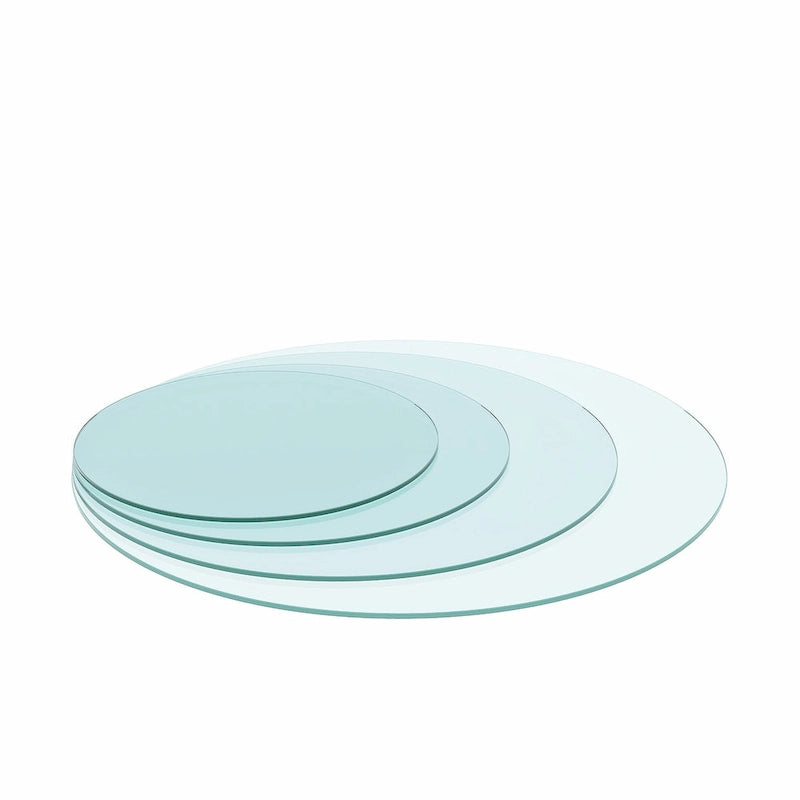 36  Inch Round Tempered Glass Table Top Clear Glass 1/4  Inch Thick Flat Polished Edge