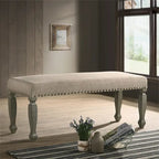 Upholstered Bench with Nailhead and Wood Frame