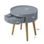 Modern Coffee Table with Drawer, Bedside Table, Sofa Side Table, Oak Table Legs, Suitable for Living Room and Bedroom