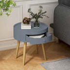 Modern Coffee Table with Drawer, Bedside Table, Sofa Side Table, Oak Table Legs, Suitable for Living Room and Bedroom