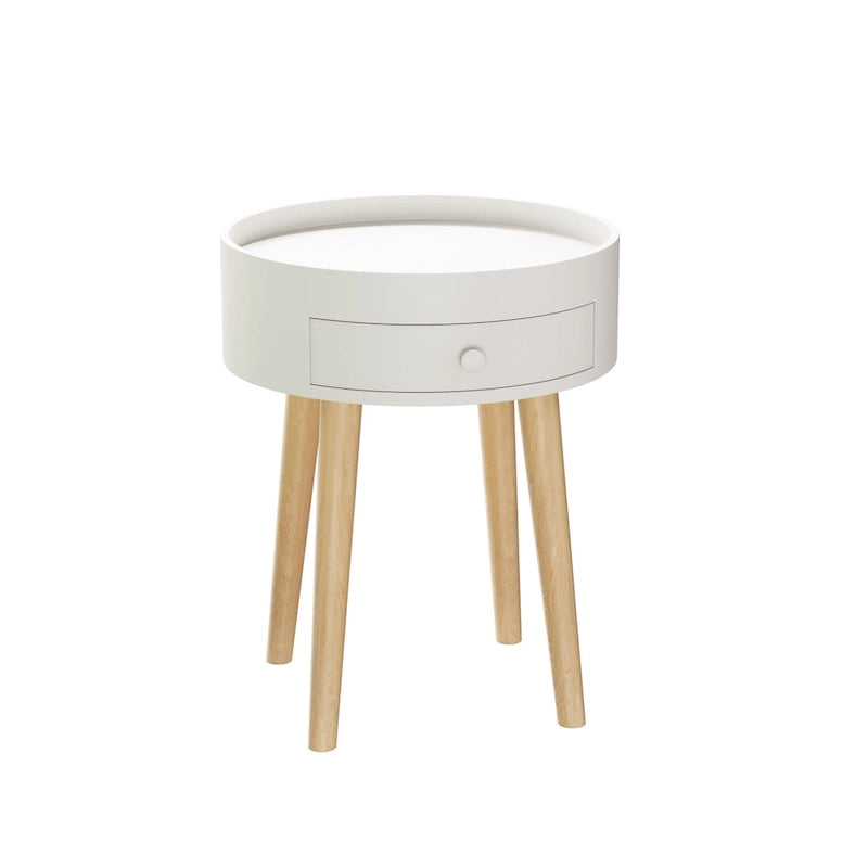 Modern Coffee Table with Drawer, Bedside Table, Sofa Side Table, Oak Table Legs, Suitable for Living Room and Bedroom