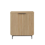 Modern Scandi Fluted-Door Storage Console for Living Room, Bedroom and Office - Coastal Oak