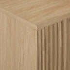 Modern Scandi Fluted-Door Storage Console for Living Room, Bedroom and Office - Coastal Oak