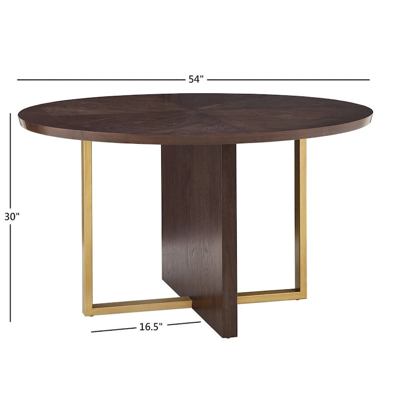 Andrea Espresso 54-inch Round Dining Table by iNSPIRE Q Modern - 54  Round Dining Table