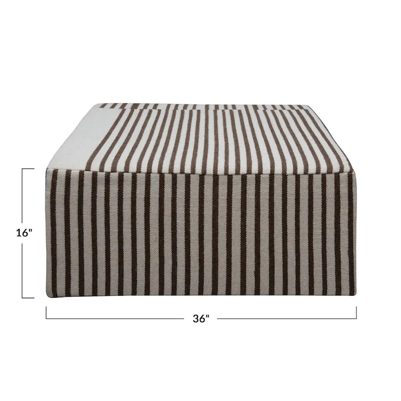 Wool Kilim Upholstered Coffee Table Ottoman