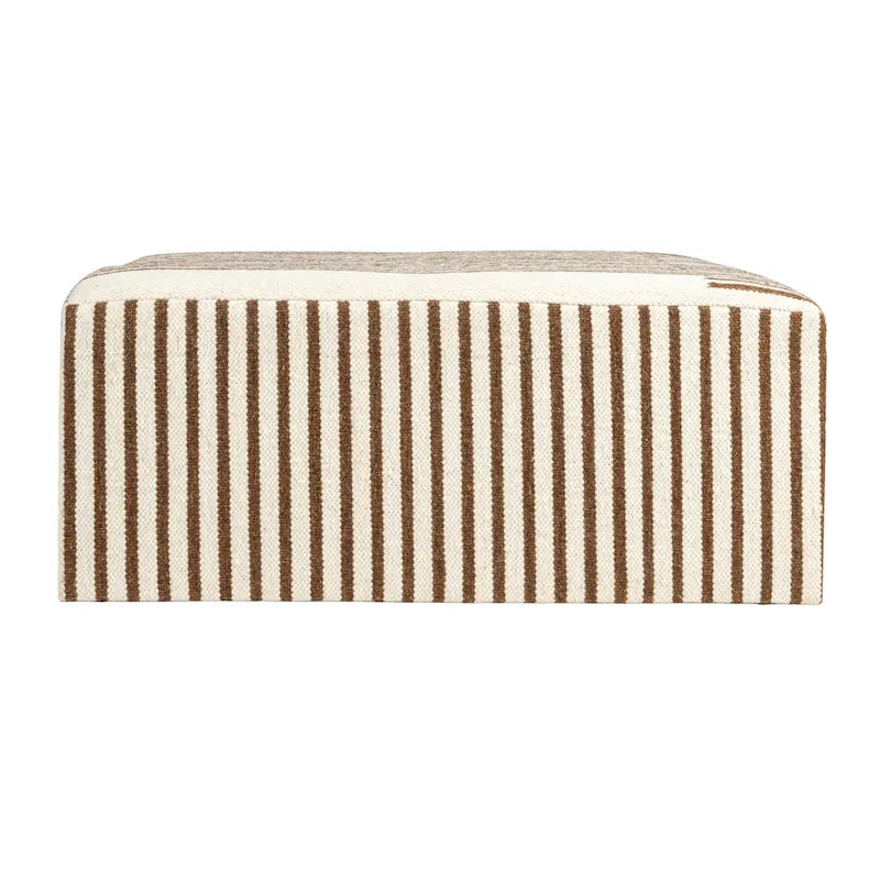 Wool Kilim Upholstered Coffee Table Ottoman