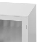 Modern Storage Cabinet with 2 Glass Doors and Adjustable Shelf