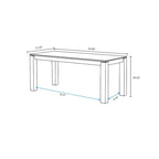 Manhattan Comfort Rockaway Modern 70.86 Solid Wood Dining Table