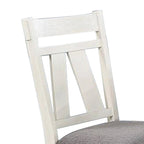 Lexi 24 Inch Classic Dining Side Chair, Padded Seat, Set of 2, Gray, White